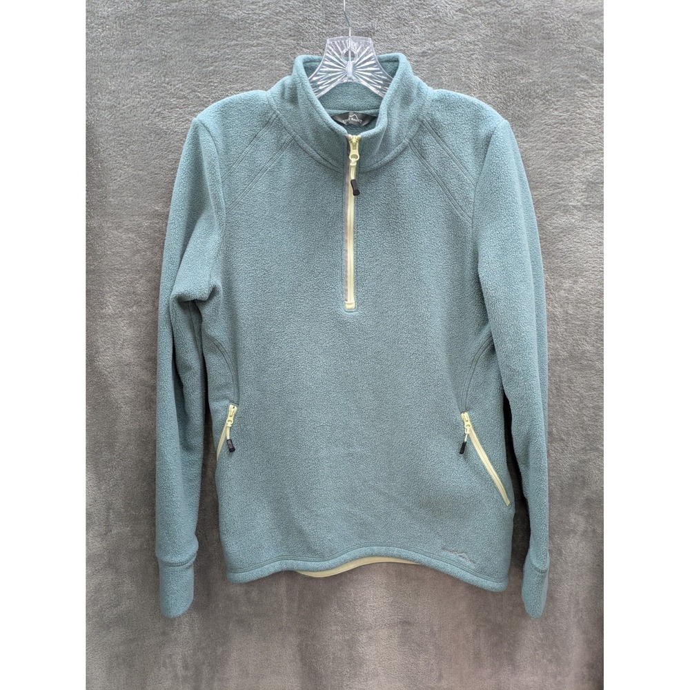 Eddie Bauer Fleece Pullover‎ Women's Medium 1/4 Zip Thumb Holes Gorpcore Outdoor